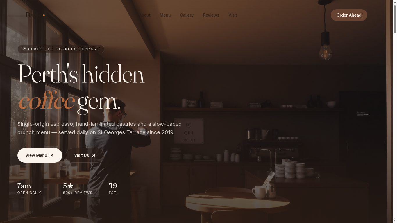 Bask Cafe website preview
